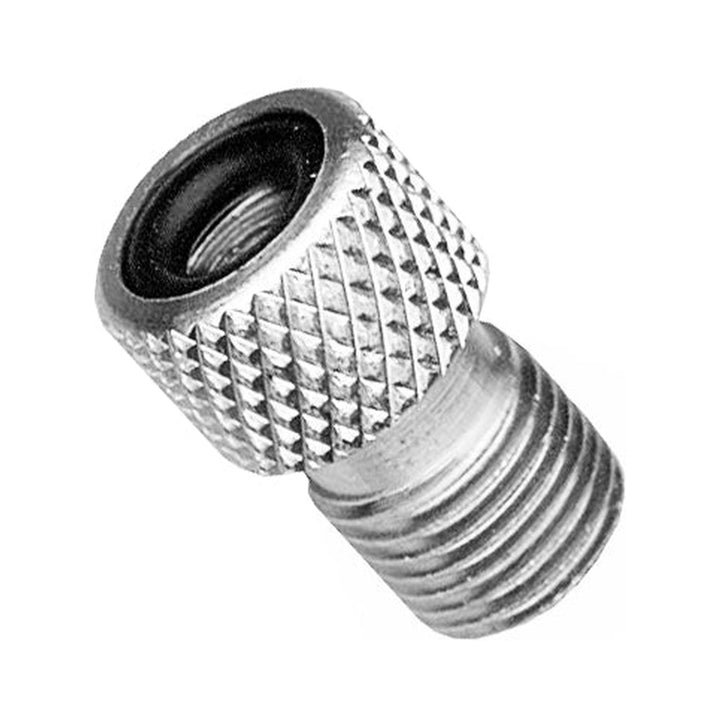 Ventiladapter Kool Stop aus Aluminium mit gerändeltem Gehäuse und Außengewinde für den Autoventil-Pumpenkopf