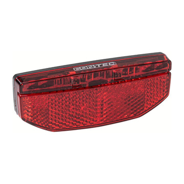 Ruecklicht-LED CONTEC TL-348 fuer Dynamo, Gepaecktraegermontage, schwarz mit rotem Glas