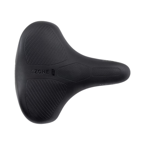 Fahrradsattel SELLE Bassano Volare City XXL, Unisex, schwarz, Draufsicht auf die breite Sitzfläche