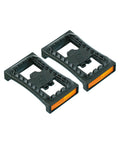 Shimano Pedalreflektoren SM-PD22, Satz aus zwei schwarzen Reflektorträgern mit orangefarbenem Reflektor für SPD-Pedale