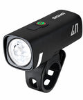 SIGMA AURA 40 Akku-Frontlicht in Schwarz mit Silikonhalterung, Ansicht von vorn links