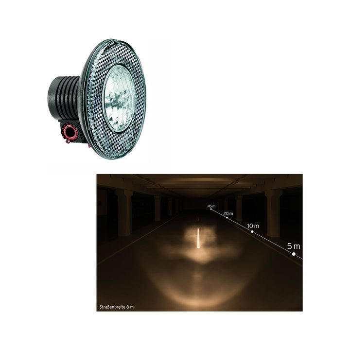 Scheinwerfer-Halogen B&M Lumotec, 17 Lux, Seitenlaeuferdynamo, schwarz