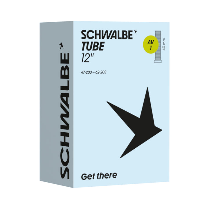 Fahrradschlauch Schwalbe Nr. 1, 12 Zoll, Autoventil 40 mm, Verpackung