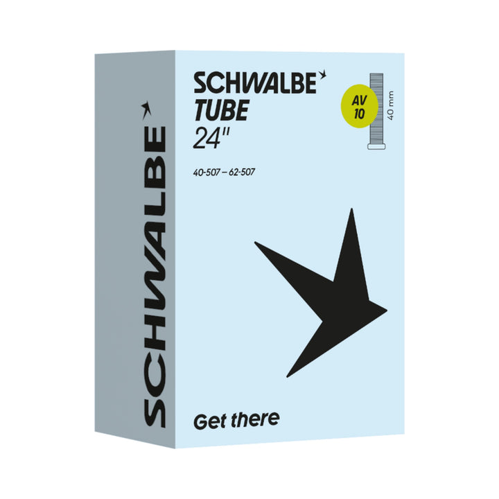 Fahrradschlauch Schwalbe Nr. 10, 24 Zoll, Autoventil 40 mm, Verpackung