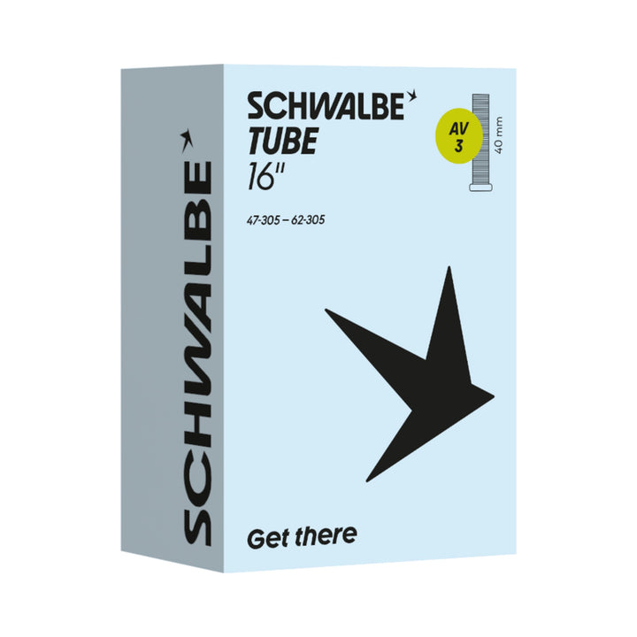 Fahrradschlauch Schwalbe Nr. 3, 16 Zoll, Autoventil 40 mm, Verpackung