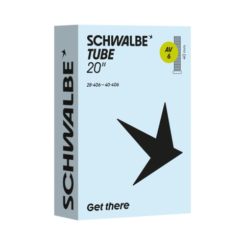 Fahrradschlauch Schwalbe Nr. 6, 20 Zoll, Autoventil 40 mm, Verpackung