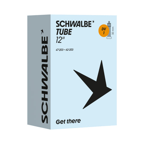 Fahrradschlauch Schwalbe Nr. 1, 12 Zoll, Dunlopventil 32 mm, Verpackung