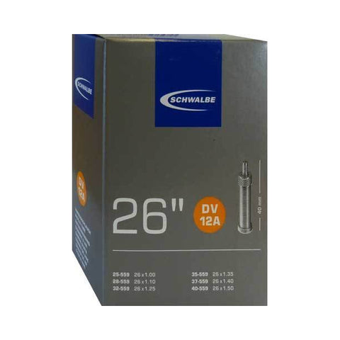 Fahrradschlauch Schwalbe Nr. 12A, 26 Zoll, Dunlopventil 40 mm, Verpackung