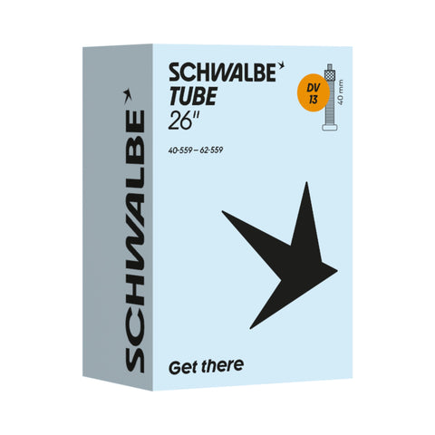 Fahrradschlauch Schwalbe Nr. 13, 26 Zoll, Dunlopventil 40 mm, Verpackung