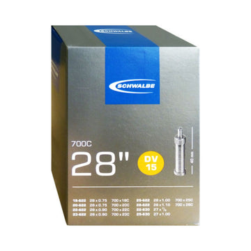 Fahrradschlauch Schwalbe Nr. 15, 28 Zoll, Dunlopventil 40 mm, Verpackung