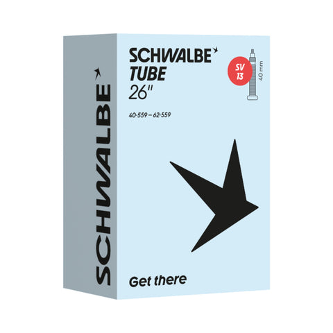Fahrradschlauch Schwalbe Nr. 13, 26 Zoll, Sclaverandventil 40 mm, Verpackung