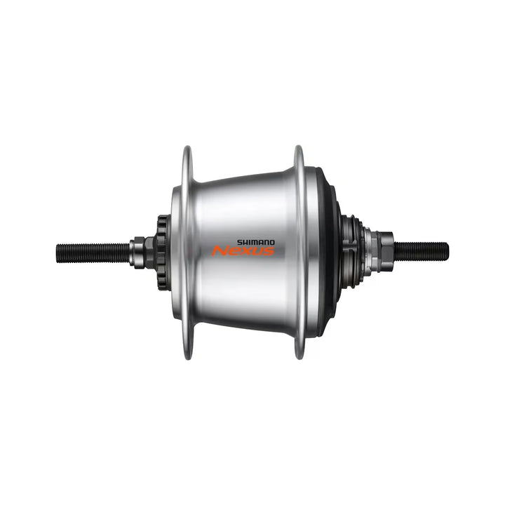 Silberne Shimano Nexus Inter-7 Getriebenabe SG-C3001-7R mit 36 Speichenlöchern und Vollachse