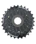 Kassette Shimano CS-HG200 mit sieben Ritzeln von 12 bis 28 Zähnen, braun