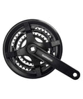 Schwarze Dreifach-Kurbelgarnitur Shimano Tourney FC-TY301 mit 28/38/48 Zähnen und Kettenschutzring
