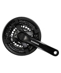 Schwarze Dreifach-Kurbelgarnitur Shimano Tourney FC-TY501 mit 24/34/42 Zähnen und Kettenschutzring