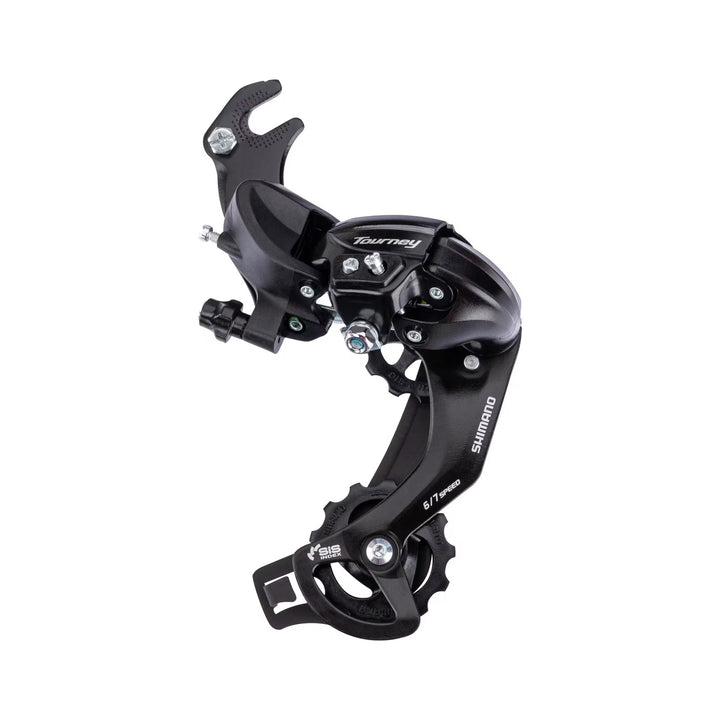 Shimano Schaltwerk Tourney RD-TY300 in Schwarz mit Anbaulasche für Rahmen ohne Schaltauge