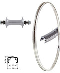 Vorderrad 28 Zoll Alu Dachprofil mit Vollachse, 19-622, Niro, silber