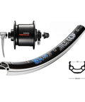 Vorderrad 28 Zoll Alu EXAL MX19, mit Nabendynamo Shimano, Hohlachse, schwarz