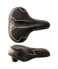 Fahrradsattel Wittkop City Big Comfort Gel, Unisex, Draufsicht und Seitenansicht mit Elastomerfederung, schwarz