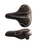 Fahrradsattel Wittkop City Big Comfort Gel, Unisex, Draufsicht und Seitenansicht mit Elastomerfederung, schwarz