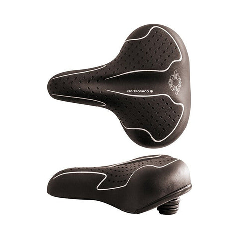 Fahrradsattel Wittkop City Big Comfort Gel, Unisex, Draufsicht und Seitenansicht mit Elastomerfederung, schwarz