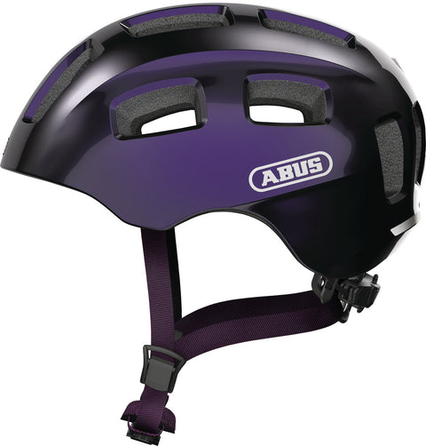 Helm Abus "Youn-I 2.0 black violet" - Größe M, 52-57cm, schwarz/violett