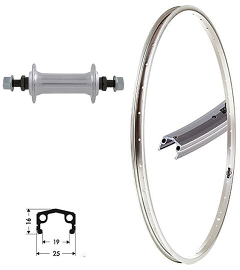 fahrrad vorderrad 28 zoll komplett Vorderrad 28 Zoll Alu Dachprofil mit Vollachse, 19-622, Niro, silber – Fahrradschmiede.Berlin